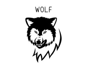 wolf vector illustration. Design can be used as tattoos, decal, stencil, vinyl, t-shirt printing etc