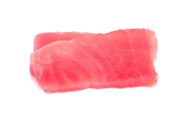 tuna fish meat on white background