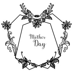 Template of celebration mother day, with texture cute flower frame, with shape of card. Vector