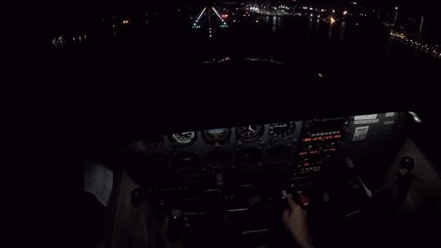 POV of me landing an airplane on an island