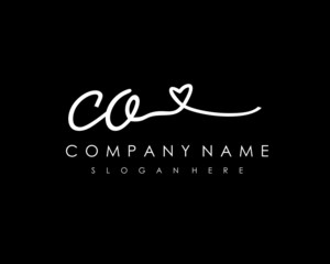 CO Initial handwriting logo vector