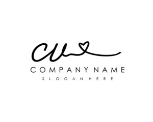 CU Initial handwriting logo vector