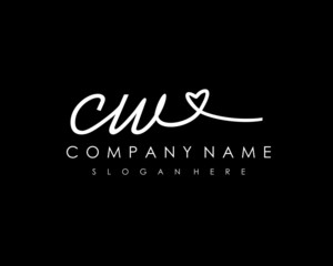 CW Initial handwriting logo vector