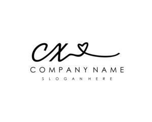 CX Initial handwriting logo vector