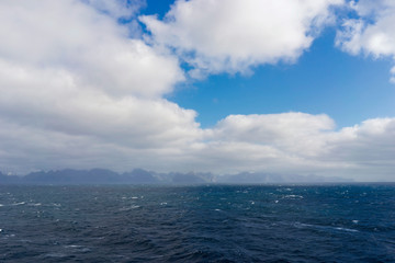 Landscape view of mountain and sea at Magerøya island