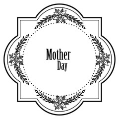 Unique greeting card, with decoration beautiful flower frame, style elegant and unique. Vector