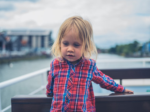 Little toddler on a ferry