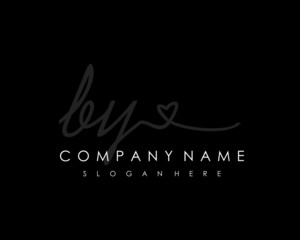 BY Initial handwriting logo vector