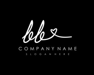 BB Initial handwriting logo vector