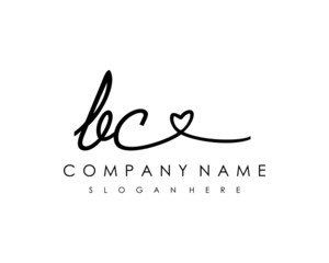 BC Initial handwriting logo vector