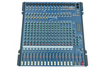 Professional mixer console. Audio Mixer console isolated on White Background
