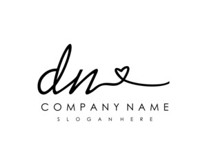 DN Initial handwriting logo vector