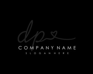 DP Initial handwriting logo vector