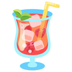 イチゴジュース（スムージー・デトックスウォーター・フルーツウォーター）のイラスト