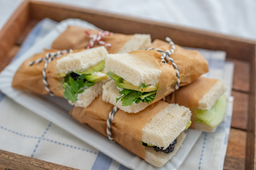 Food template with making healthy sandwiches for snack or lunch