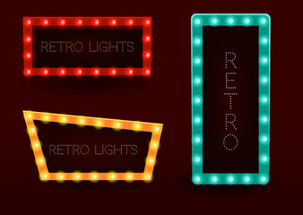 Retro glowing banners.