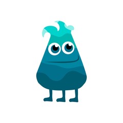 Cartoon flat monsters icon. Colorful kids toy cute monster. Vector