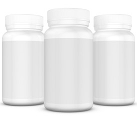 Realistic 3D bottle rendering mockup on white background.3D Rendering