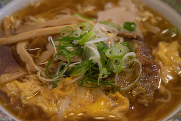 pork cutle on ramen noodles