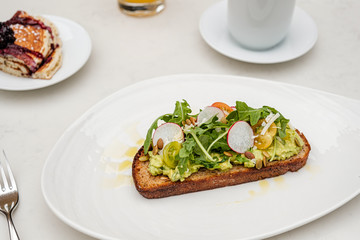 Avocado toast on plate