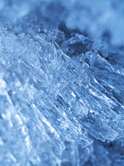 Blue ice abstract natural background