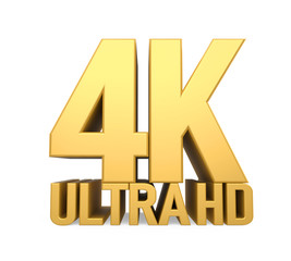 4K Ultra HD Sign Isolated