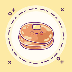 delicious and fresh pancakes kawaii style