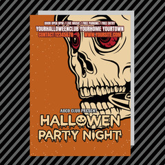 Halloween Party Invitation Flyer. Editable Vector