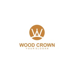 crown initial w logo template design