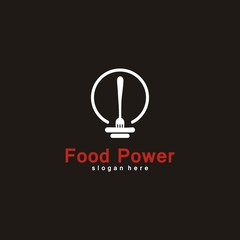 restaurant logo template, food design vector