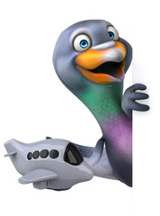 Fun pigeon - 3D Illustration