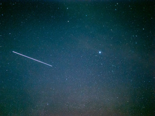 Hokkaido scenery and beautiful starry sky