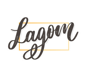 Lagom meaning inspirational handwritten text. Simple scandinavian lifestyle.