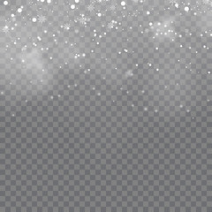 Christmas background with falling snowflakes. Vector