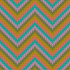 Vintage zigzag chevron stripes knit texture 