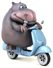 Fun hippo - 3D Illustration