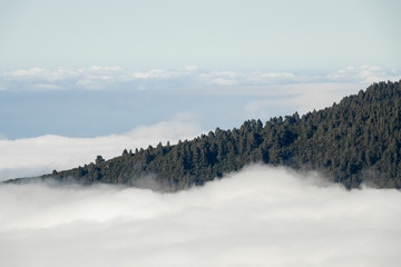 Mountain peak above the clouds