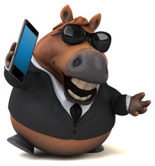 Naklejka premium Fun horse - 3D Illustration