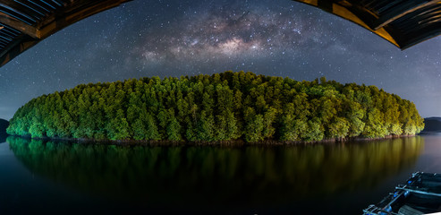 Beautiful Milky way, Amazing Milky Way galaxy at Borneo, The Milky way, Long exposure photograph,...
