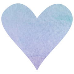 Watercolor hand made heart for valentines day