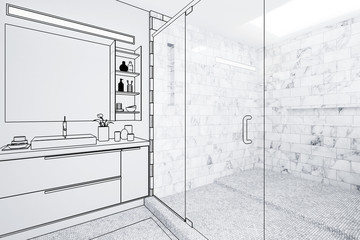 Contemporary Bathroom Integration (illustration) - 3d visualization