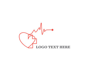 Art design Heartbeat logo template vector