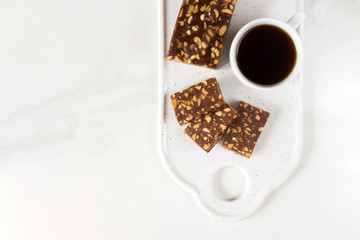 Turkish sweets sherbet with nuts. Ramadan. Vegetarian