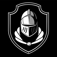 Knight head logo black & white