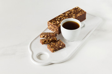 Turkish sweets sherbet with nuts. Ramadan. Vegetarian