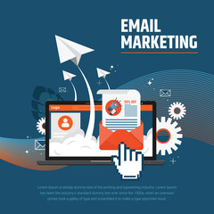  Email services in your laptop Concept.