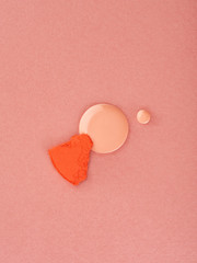 Liquid foundation and trendy eyeshadow.