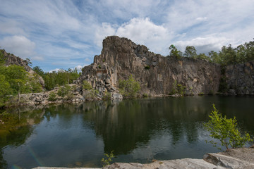 Fototapeta premium Old quarry used for movie productions at Stenhamra, Stockholm