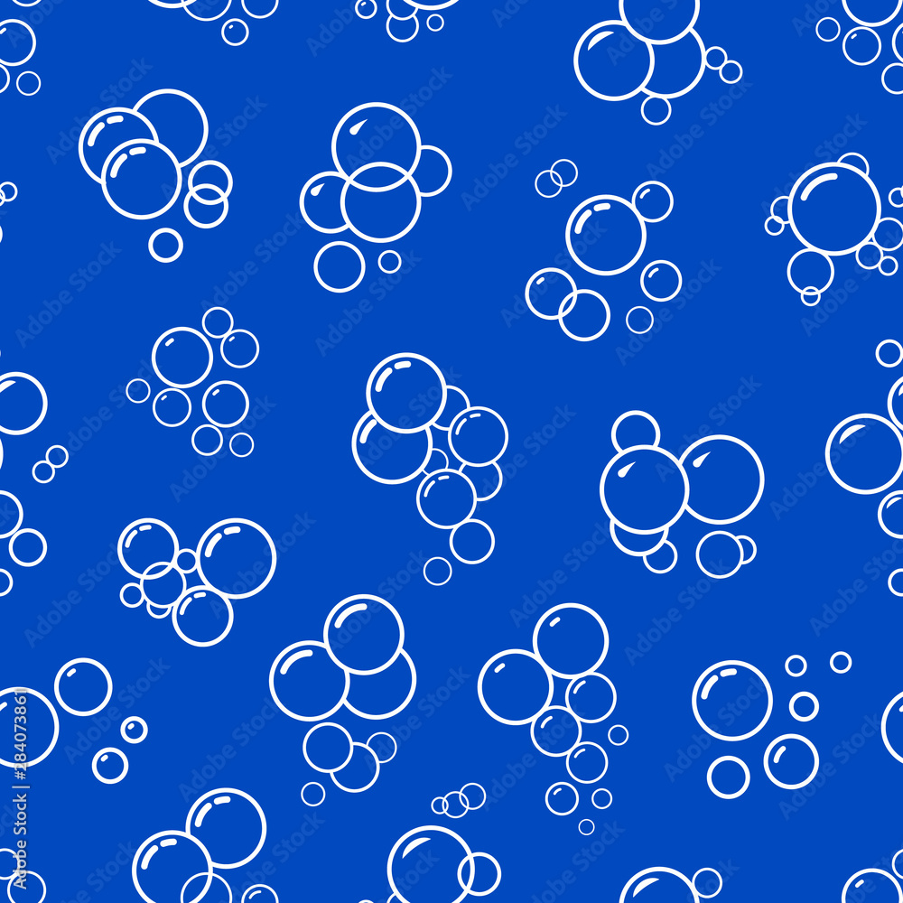 Poster bubbles thin line seamless pattern background. vector