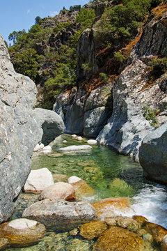 Corte Restonica valley, Corsica island. France